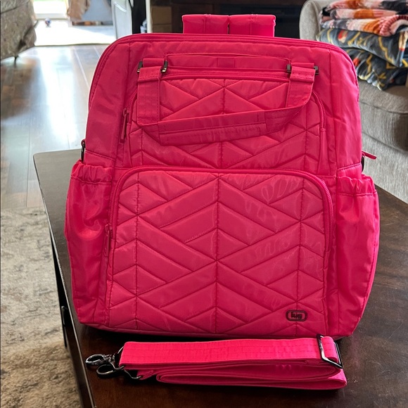 lug Handbags - Lug Magenta Canter Quilted Backpack, crossbody and tote.